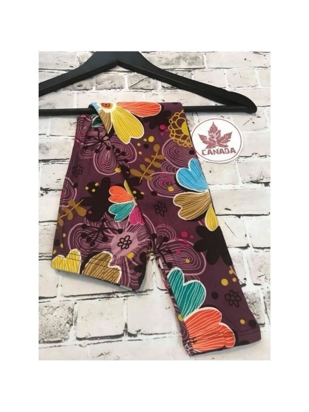 LEGGINGS DEPOT KID'S Multi Floral Print Full Length Leggings Size Medium NWT